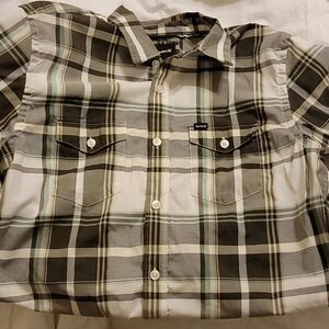 Hurley  Mens Plaid Cotton Blend Buttondown Shirt